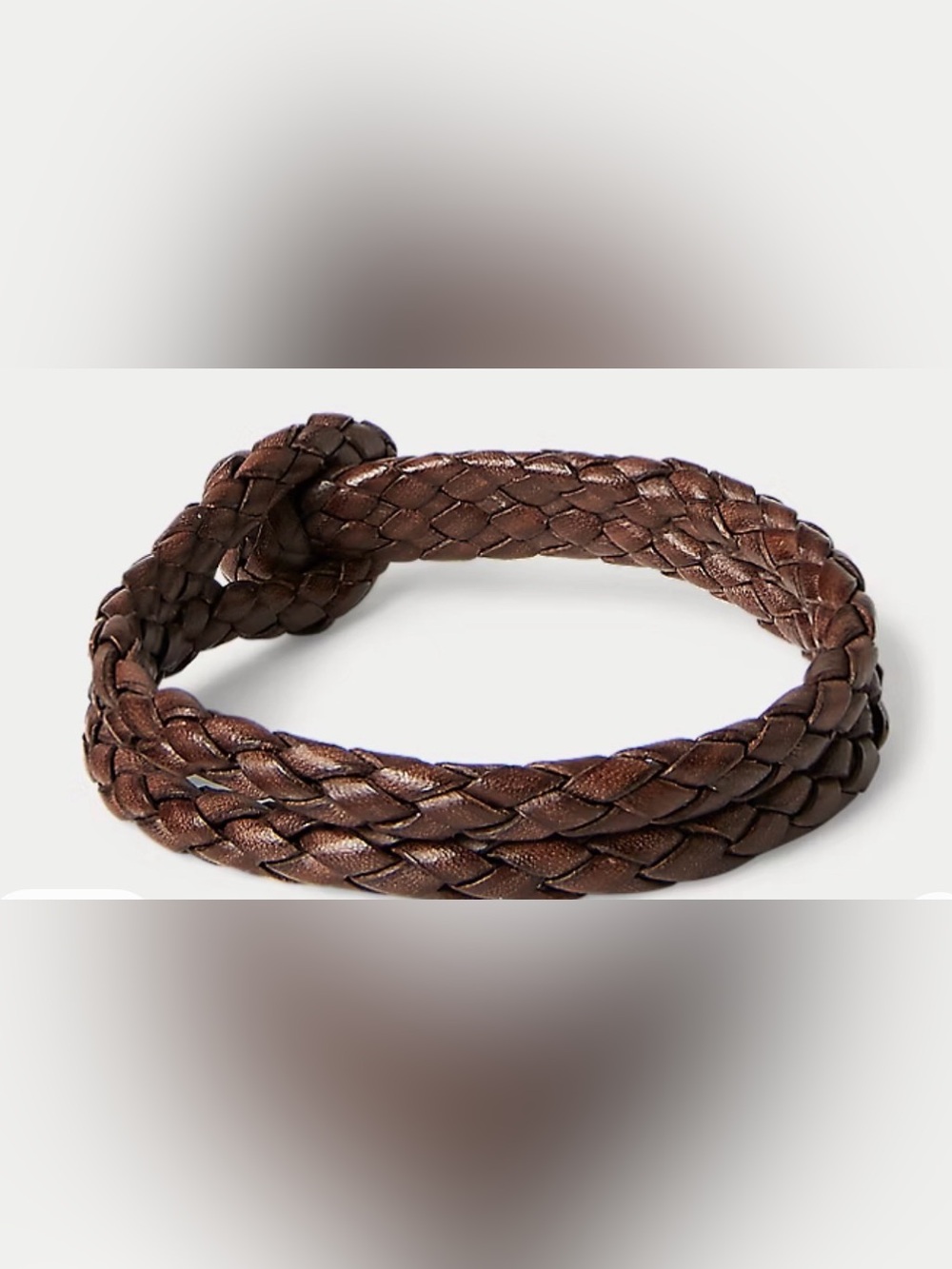 NWT RRL Ralph Lauren Hand-Braided Leather Bracelet Brown OS authentic Mens